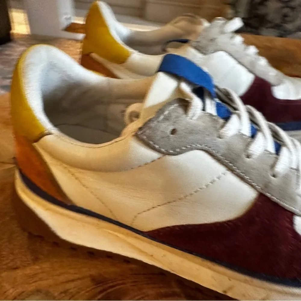 Madewell | 9.5 | MWL Kickoff Trainer Sneaker in Neutral Colorblock Leather